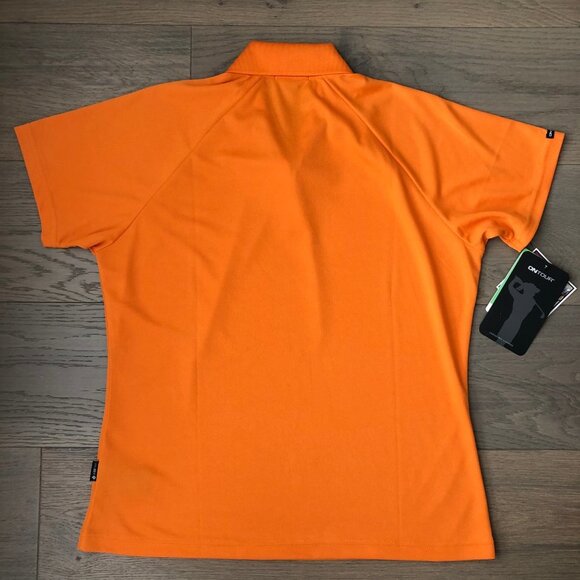ONTOUR 300 Series WEB Tech SS 2 Button Polyester Polo Golf Shirt Orange Sz M NWT - Picture 5 of 15